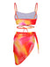 Multicolor 1960s Spaghetti Strap Swimsuit Set, vintage swimsuit, pin-up swimwear - perfect for women who love vintage and retro fashion