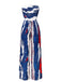 Multicolor 1960s Splashing Ink Strapless Jumpsuit - vintage jumpsuit, retro fashion