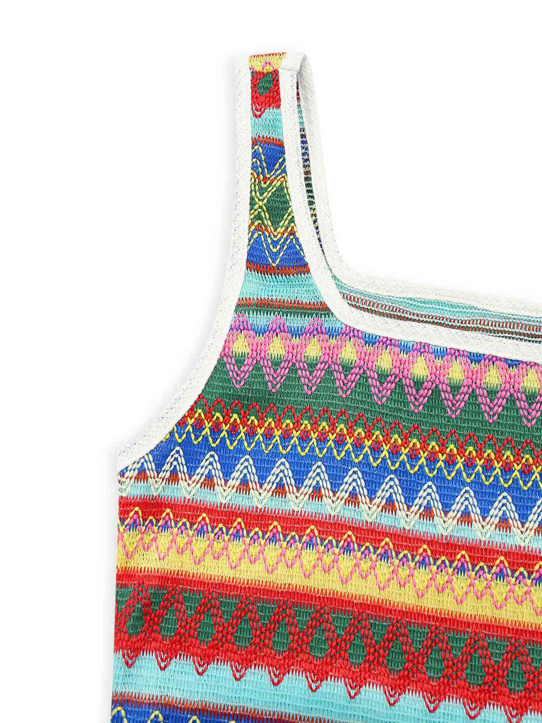 This Multicolor 1960s Suspender Side Slit Pencil Dress wraps her in 1960s elegance, one twirl at a time