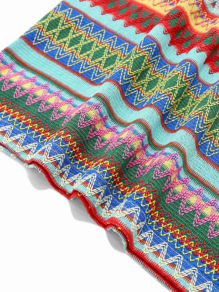 Multicolor 1960s Suspender Side Slit Pencil Dress — the kind of 1960s dress that makes strangers smile