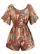 Multicolor 1970s Bohemian Off-Shoulder Romper - vintage jumpsuit, retro fashion