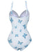 Multicolor 1970s Butterfly Bow Strap Swimsuit — because 1970s glamour never goes out of style