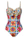 1970s Floral Back CutOut Swimsuit | 1970s | vintage swimsuit, retro beachwear