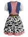 Multicolor 1970s Plaid Bats Cow Skin Patchwork Dress - vintage dress, retro fashion for vintage lovers