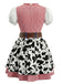 Multicolor 1970s Plaid Bats Cow Skin Patchwork Dress - vintage dress, retro fashion for vintage lovers