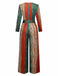 Multicolor 1970s V-Neck Belted Jumpsuit - vintage jumpsuit, retro fashion