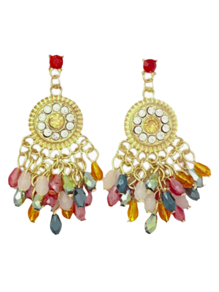 Multicolor Bohemian Teardrop Engraved Earrings, bohemian cover up, beach wear - perfect for women who love vintage and retro fashion