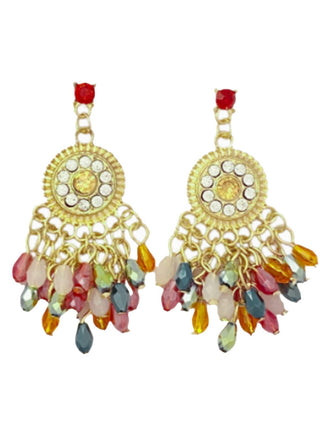 Multicolor Bohemian Teardrop Engraved Earrings, bohemian cover up, beach wear - perfect for women who love vintage and retro fashion