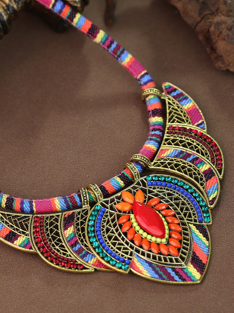 Multicolor Bohemian Tribal Jewelry Necklace - vintage jewelry, Art Deco for vintage lovers
