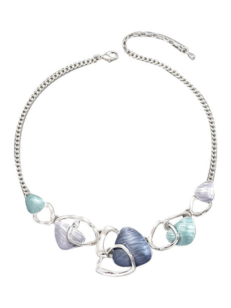 Multicolor Shell Necklace & Earrings Set - vintage fashion, retro style