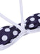 Navy Blue 1940s Polka Dot Halter Swimsuit: timeless style reimagined