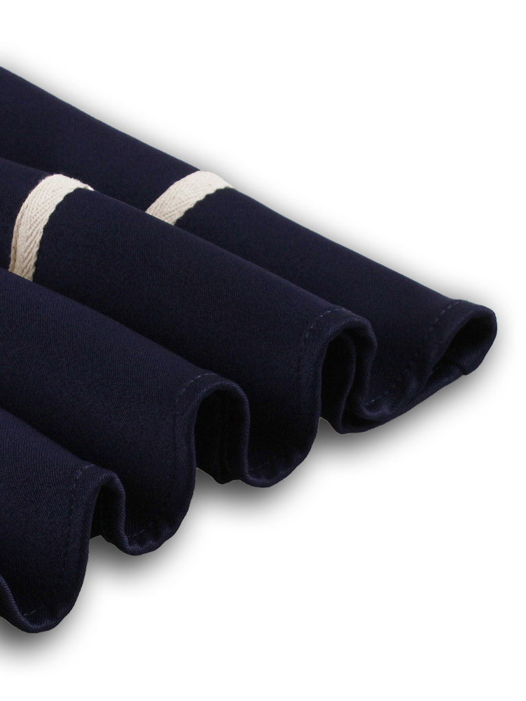 Navy Blue 1950s Nautical Square Neck Belted Dress - vintage dress, retro fashion, rockabilly