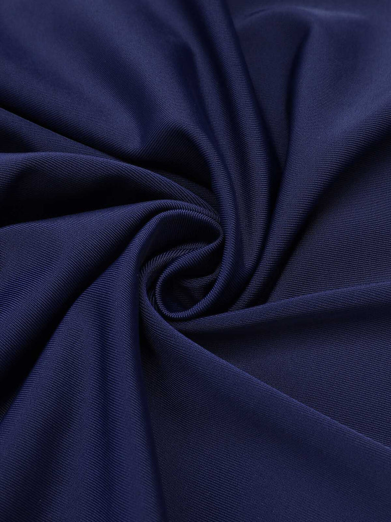 Navy Blue 1950s Pleated Halter Swimsuit — vintage elegance for the modern woman