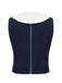 Navy Blue 1950s Solid Sailor Collar Blouse, vintage top, retro blouse - perfect for women who love vintage and retro fashion