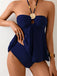 Navy Blue 1980s Cutout Set Tankini 4