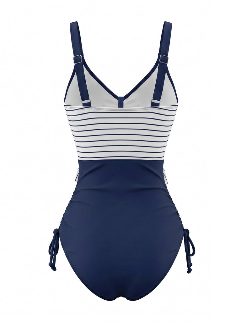 Navy Blue 1980s One Piece One Piece Swimsuit 2