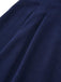 Navy Blue 1980s Ruffle Collar Heart Buttons Dress - vintage dress, retro fashion
