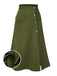 She sways in this Olive Green 1940s Button Slit Skirt and it's pure 1940s magic
