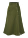 Olive Green 1940s Button Slit Skirt: 1940s grace for the woman who dances through life