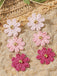 Ombre Raffia Woven Daisy Triple Drop Earrings - vintage jewelry, Art Deco for vintage lovers