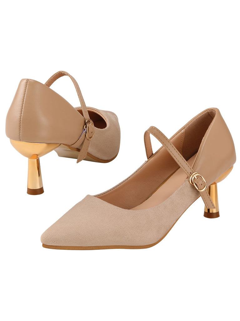 One Buckle Pointed Stiletto High Heels, vintage shoes, retro heels - perfect for women who love vintage and retro fashion