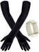 She slips into Opera Party Velvet Gloves With Bracelet and channels vintage screen sirens