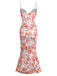 Orange 1930s Floral Strappy Maxi Dress - vintage dress, retro fashion