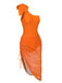 Orange 1940s Solid Swimsuit & High Low Cover-Up, vintage swimsuit, pin-up swimwear - perfect for women who love vintage and retro fashion