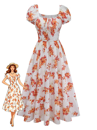 orange-1940s-dress