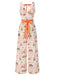 Orange 1950s Beach Stamps Twisted Jumpsuit - vintage jumpsuit, retro fashion