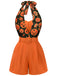 Orange 1950s Halloween Pumpkin Halter Romper: timeless style reimagined