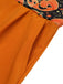 Orange 1950s Halloween Pumpkin Halter Romper, vintage romper, retro jumpsuit - perfect for women who love vintage and retro fashion