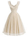 Orange 1950s Lace Vintage Classic Dress 4