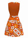 Orange 1960s Boho Psychedelic Floral Belted Dress - vintage dress, retro fashion