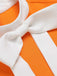 [Plus Size] Orange 1960s Bow Patchwork Sleeveless Dress, vintage dress, retro fashion - perfect for women who love vintage and retro fashion