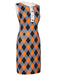 Orange 1960s Color Block Argyle Shift Dress, vintage dress, retro fashion - perfect for women who love vintage and retro fashion