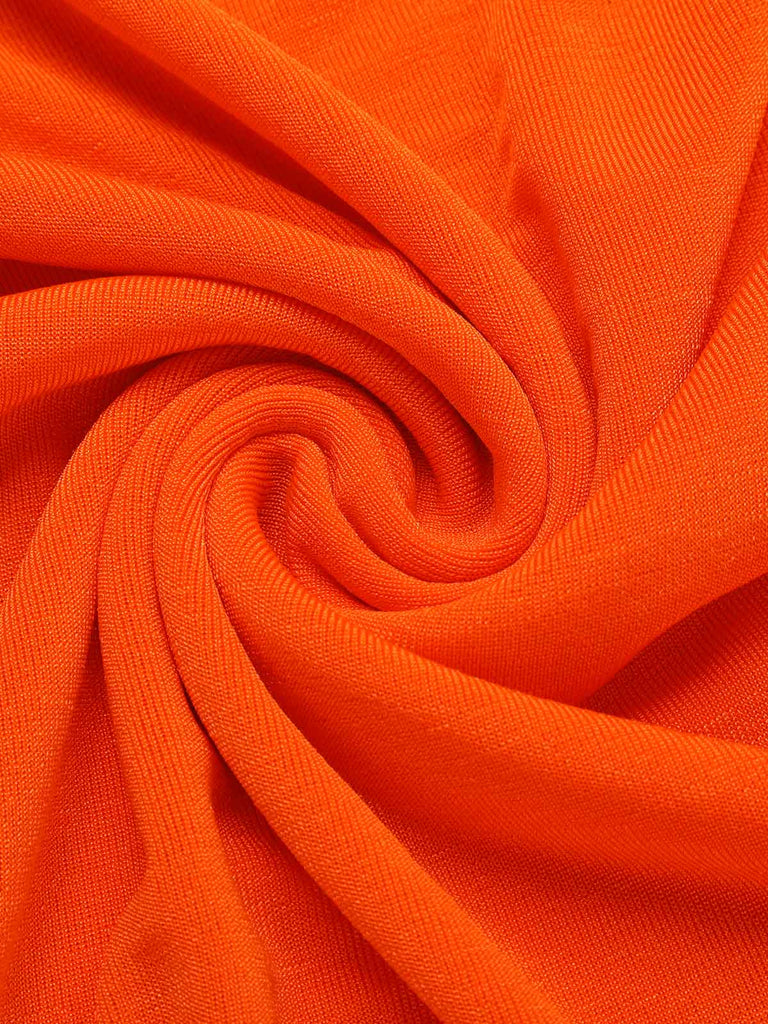 Orange 1960s Solid One Shoulder Sleeveless Dress, vintage dress, retro fashion - perfect for women who love vintage and retro fashion