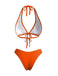 Orange 1980s Boho Irregular Bikini Set & Cover-Up - vintage fashion, retro style