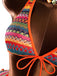 Orange 1980s Boho Irregular Bikini Set & Cover-Up - vintage fashion, retro style