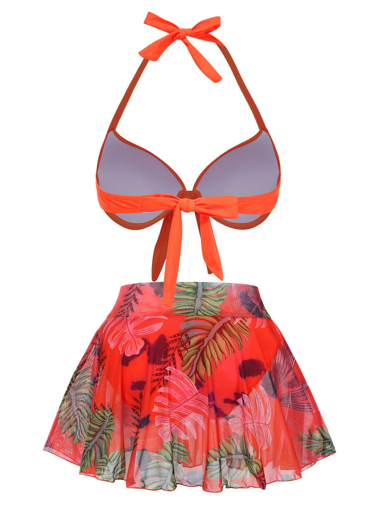 1940s Tropical Plants Halter Swimsuit | 1940s | vintage swimsuit, retro beachwear