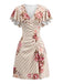 PAT 1960s Print Ruffle V-Neck Midi Dress, vintage dress, retro fashion - perfect for women who love vintage and retro fashion