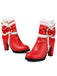 PU Leather Lace-Trimmed Chunky Heel Ankle Boots - vintage shoes, retro heels