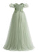 Pale Green 1930s Floral Mesh Off-Shoulder Swing Dress - vintage dress, retro fashion, rockabilly, pin-up fashion for vintage lovers