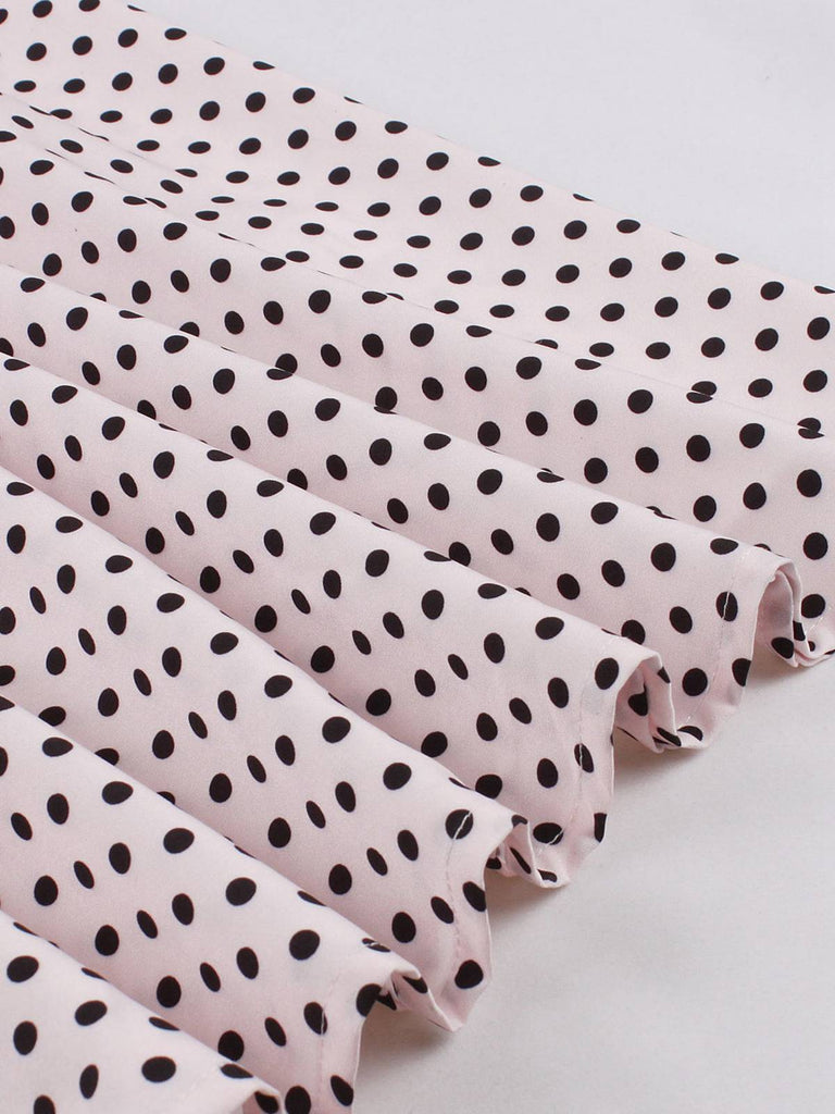 Pale Pink 1950s Polka Dots Swing Dress, vintage dress, retro fashion, rockabilly, pin-up fashion - perfect for women who love vintage and retro fashion