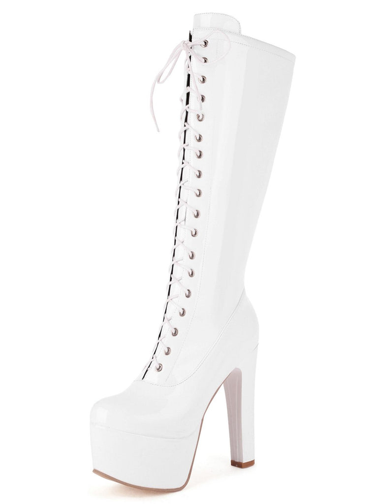 Patent Leather Sky-High Stiletto Boots - vintage fashion, retro style