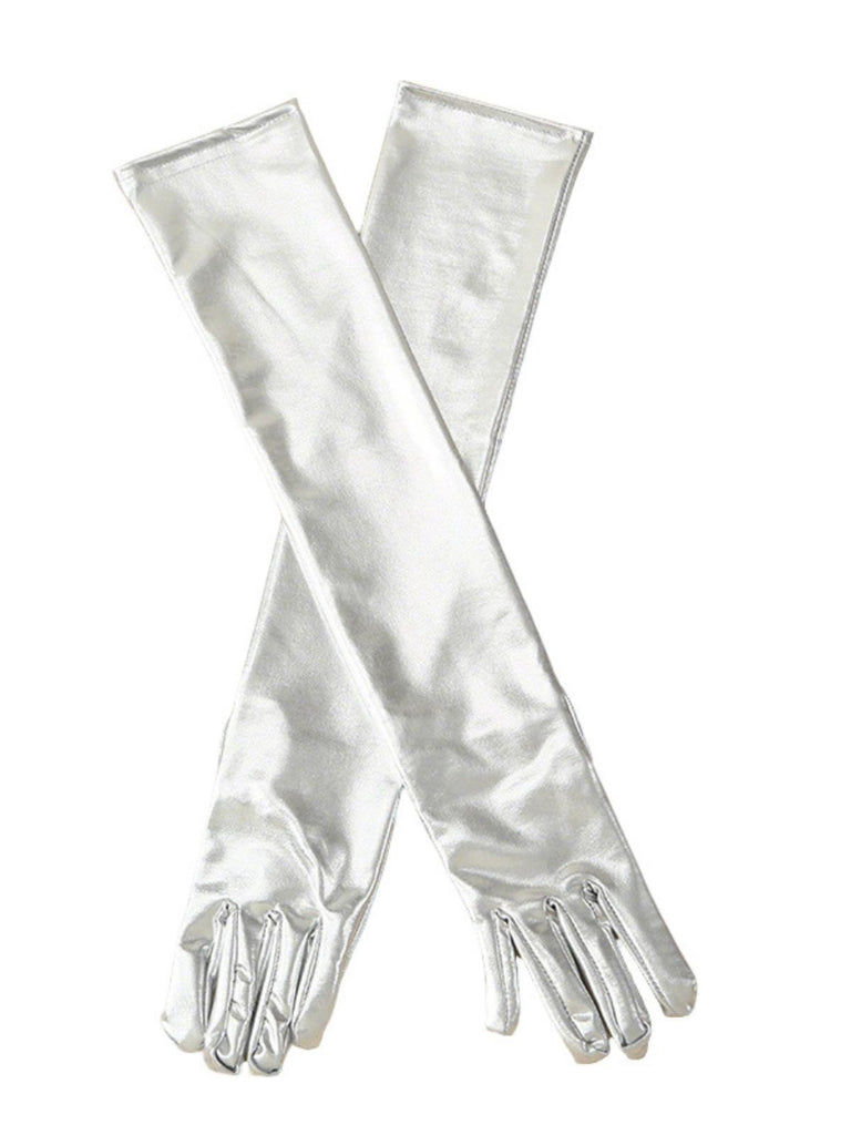 Patent Leather Solid Full Finger Gloves - vintage fashion, retro style