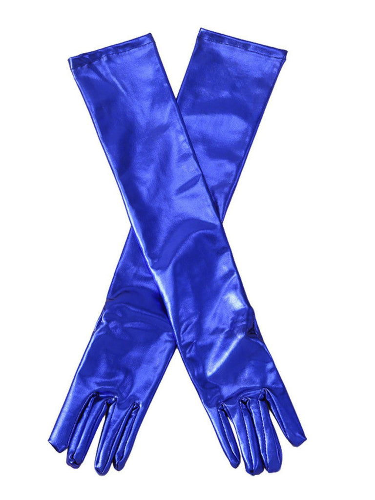 Patent Leather Solid Full Finger Gloves - vintage fashion, retro style