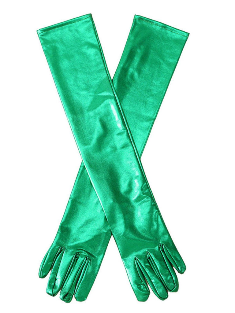Patent Leather Solid Full Finger Gloves - vintage fashion, retro style