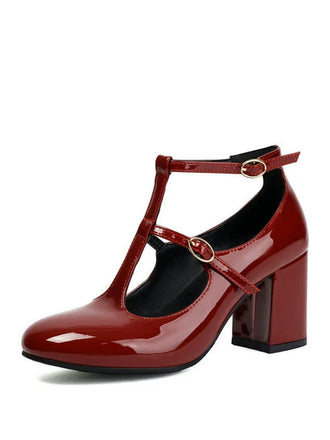 Patent T-Strap High Heel Pumps - vintage shoes, retro heels