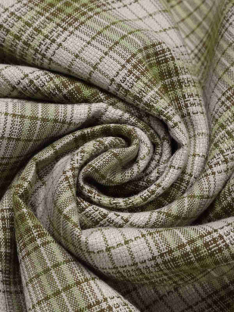 Pea Green 1960s Lapel Buttoned Tartan Dress - vintage dress, retro fashion